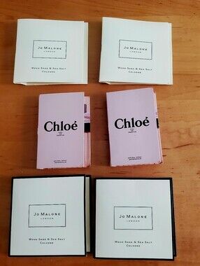 6 of carded designer perfume sample, Chloé ,Esteè,Givenchy, Dior.......